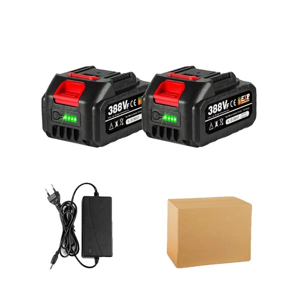Genopladeligt Lithium Batteri, 15000mAh Kapacitet, EU Stik, 2x388VF-1 Oplader, 18V