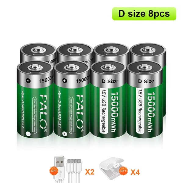 Genopladeligt Lithium-ion Batteri, USB Opladning, Egnet til Gas Komfur/Vandvarmer, 8PCS batteri