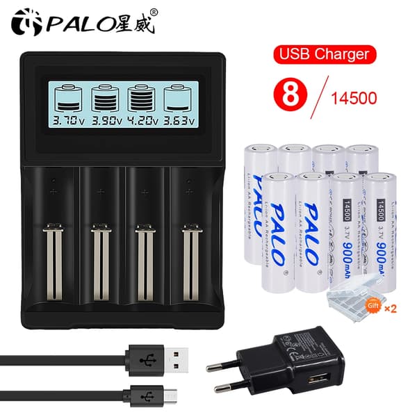 Genopladeligt batteri, 37V kapacitet, 4 slots oplader, 8 stk og oplader