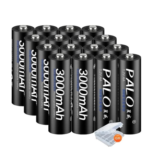 Genopladelige AA-batterier, Miljøvenlige, Velegnet til legetøj og fjernbetjening., 12V, 16 stk AA