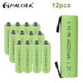 Miniatyrbillede 2 af 2: Genopladeligt batteri, 2200mAh kapacitet, svejsetapper, 12 stk, 1,2V