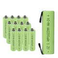 Miniatyrbillede 1 af 2: Genopladeligt batteri, 2200mAh kapacitet, svejsetapper, 12 stk, 1,2V