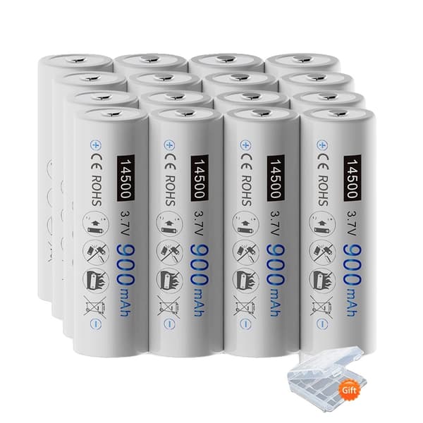 Genopladelige Lithium Batterier, 37V Kapacitet, Spids Hoved Design, 16PCS 14500
