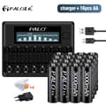 Miniatyrbillede 2 af 2: PALO AA Genopladelige Batterier, 3000mAh Kapacitet, NI-MH Teknologi,16 AA og 1 oplader