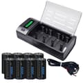 Miniatyrbillede 1 af 2: C Størrelse Genopladelige Batterier, 5000mAh Kapacitet, Alsidige Anvendelser,8batteri 1oplader, 1,2V