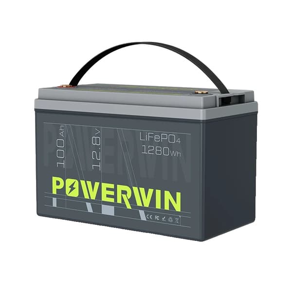 LiFePO4-batteri, 100Ah kapacitet, 12,8V spænding, 1280Wh effekt,1 stk 12.8V 100Ah