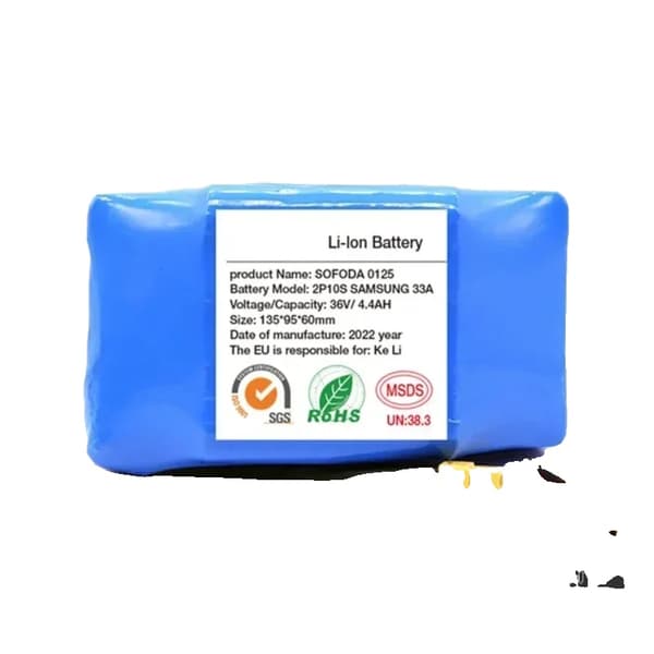 Laddningsbar litiumbatteri, 36V, 10S2P-design,4400mAh