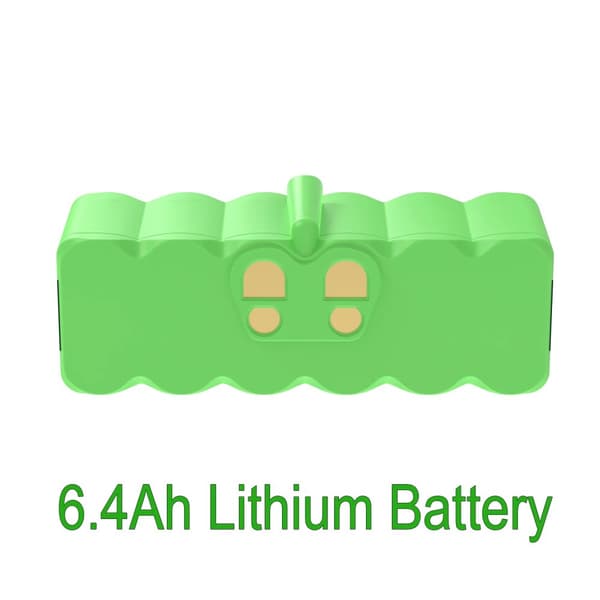 iRobot Roomba Batteri, 6400mAh Kapacitet, Lithium-ion Type,14.4V, 6.4Ah Li-ion Grøn