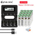 Miniatyrbillede 2 af 2: Genopladeligt batteri, 3500mWh kapacitet, Li-ion type,16 stk og oplader