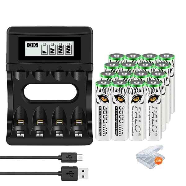 Genopladeligt batteri, 3500mWh kapacitet, Li-ion type,16 stk og oplader