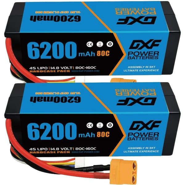LiPo-batterier, 6200mAh, 14.8V,2PCS 14.8V 6200 XT90