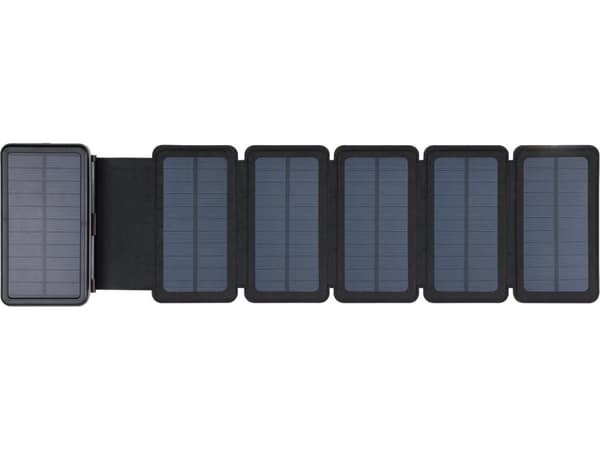 Sandberg Active 6 panel - solenergibank - Li-Pol - 20000 mAh - 74 Wh - 3 A - PD - 3 udgangsporte (2 x USB, USB-C) - på kabel: USB, USB-C Sort