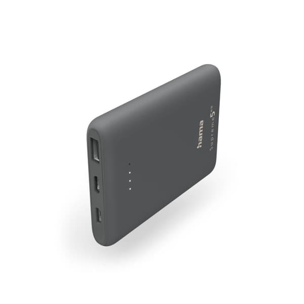 Hama Power Pack Supreme 5HD 5000mAh, udgang: USB-C, grå (00201671) Grå
