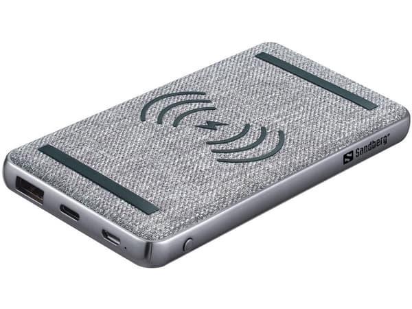 Sandberg 420-61 powerbank Lithium Polymer (LiPo) 10000 mAh Trådløs opladning Sort, Grå Sort, Grå