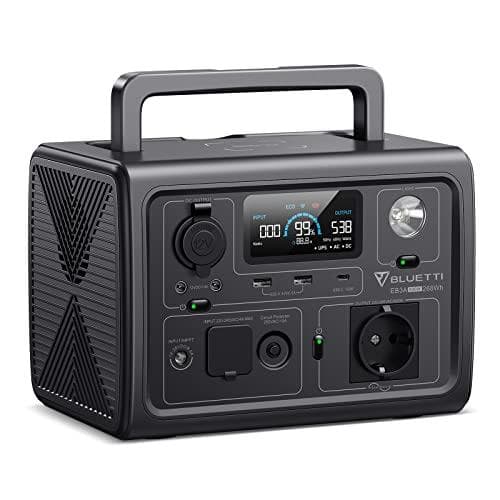 BLUETTI kannettava voimalaitos EB3A, 268Wh w. 600 W AC-lähtö (EB3A) musta