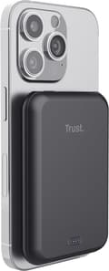 Pikkukuva 1 / 8: Trust Magno - Induktiivinen virtapankki - Li-Ion - 5000 mAh - 18,5 Wh - 15 Watt - 3 A (24-nastainen USB-C) - Musta
