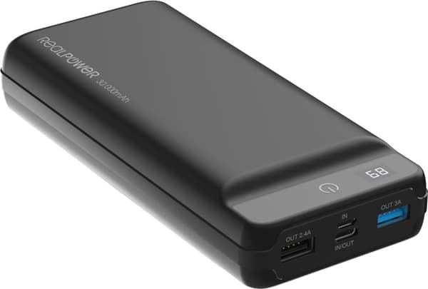 RealPower PB-30k PD batterioplader 30000 mAh sort (306950)
