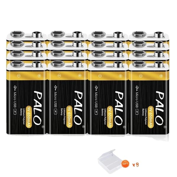 9V Genopladeligt Batteri, USB Genopladeligt, Lithium-Ion, 9V, 6 stk 9V 16PCS
