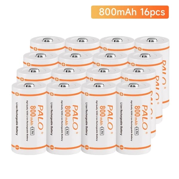 CR123A Batteri, 800mAh Kapacitet, Genopladelig, 12 stk batteri