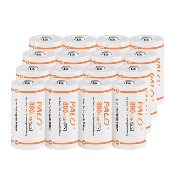 CR123A Batteri, 800mAh Kapacitet, Genopladelig, 12 stk batteri