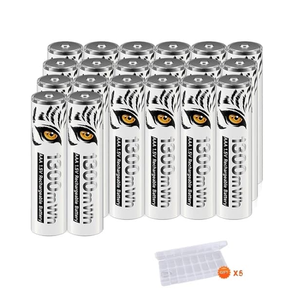Uudelleenladattava AAA-paristo, 1300mWh kapasiteetti, LCD-laturi, 12 akkua 1 laturi