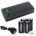 Pikkukuva 1 / 2: Uudelleenladattava D-paristo, 8000mAh kapasiteetti, LCD-laturi, 4 akkua 1 laturi