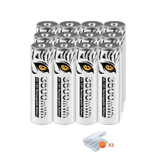 Genopladeligt AA Li-Ion batteri, 3500mWh kapacitet, kompatibilitet med legetøjsfjernbetjening, 1,5V, 16 stk AA