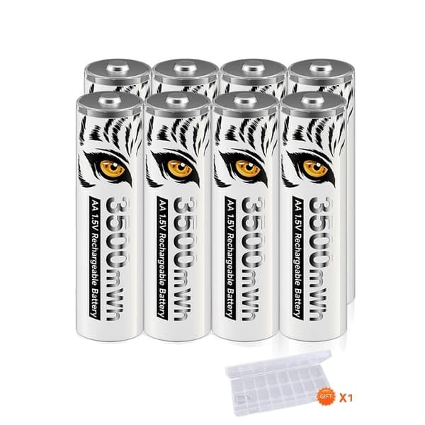 Genopladeligt AA Li-Ion batteri, 3500mWh kapacitet, kompatibilitet med legetøjsfjernbetjening, 1,5V, 16 stk AA