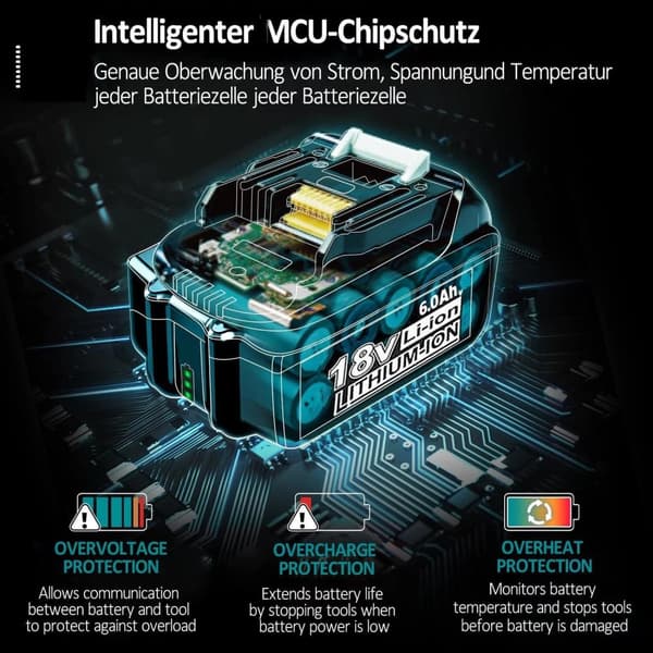 Batteribyte för Makita 18V, Litiumjon, 3000/6000/9000mAh Kapacitet