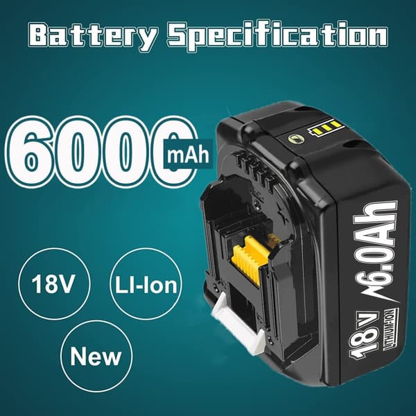 Batteribyte för Makita 18V, Litiumjon, 3000/6000/9000mAh Kapacitet