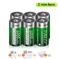 Pikkukuva 2 / 2: Uudelleenladattava C-kokoinen paristo, C-tyypin USB-portti, 6000mWh kapasiteetti, 10 kpl paristoja