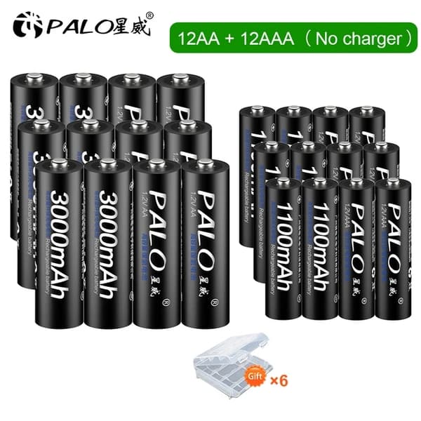 Genopladelige batterier, 3000mAh AA, 1100mAh AAA, 8AA AAA