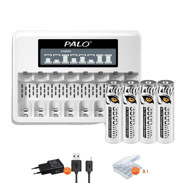 Genopladeligt AA Li-ion batteri, 3500mWh kapacitet, Ideelt til fjernbetjeninger., Sort