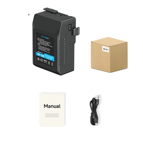 V Mount-batteri, USB Type-C-opladning, let og bærbar, Blå Blue