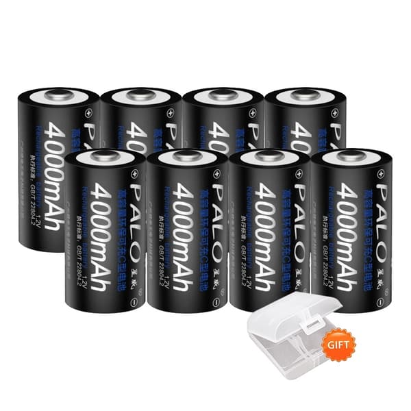 Genopladeligt C-celle batteri, 12V 4000mAh kapacitet, Intelligent hurtig opladning LCD oplader, 4batteri 1oplader 8pcs battery