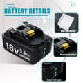 Pikkukuva 4 / 5: Makita 18V Litiumioniakku, 5500mAh kapasiteetti, ladattava ja yhteensopiva BL1830/BL1850/BL1860B kanssa., 55AH-1 kpl