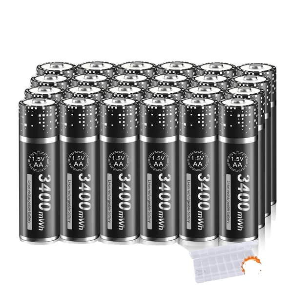 Genopladeligt Lithium AA Batteri, 3400mWh Kapacitet, Langvarig Ydelse, 12 stk batteri