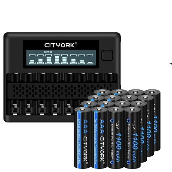 Uudelleenladattava AAA-paristo, LCD-näyttö, USB-laturi, 12AAA 1Laturi