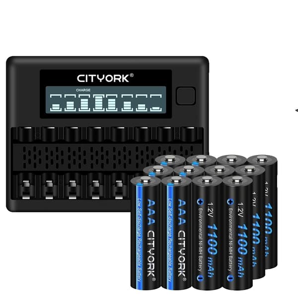Uudelleenladattava AAA-paristo, LCD-näyttö, USB-laturi, 12AAA 1Laturi