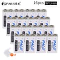 Miniatyrbillede 2 af 2: Genopladeligt 9V batteri, 650mAh kapacitet, USB-opladning, 18 stk