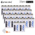 Miniatyrbillede 2 af 2: Genopladeligt 9V batteri, 650mAh kapacitet, USB-opladning, 18 stk