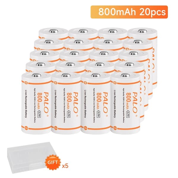Genopladelige CR123A Batterier, 800mAh Kapacitet, Li-ion Teknologi, 28PCS CR123A