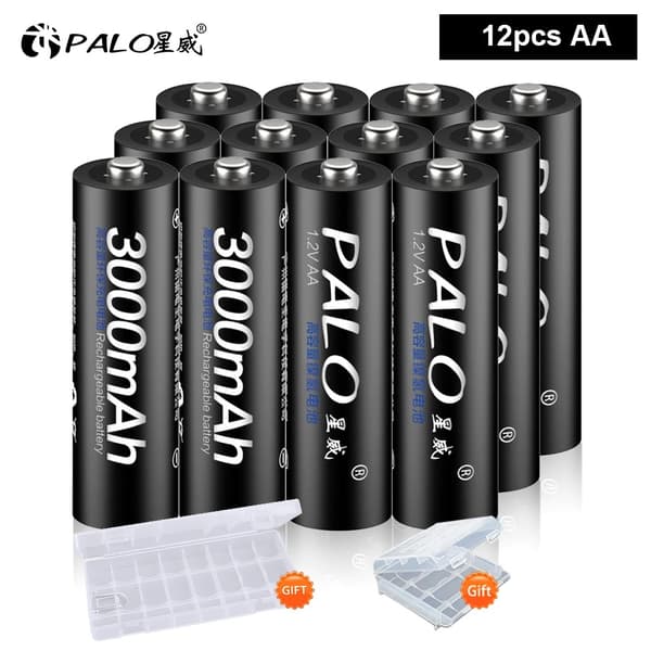 Genopladelige AA og AAA Batterier, 3000mAh Kapacitet, Miljøvenligt Design,1,2V, tolvAA