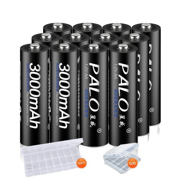 Genopladelige AA og AAA Batterier, 3000mAh Kapacitet, Miljøvenligt Design,1,2V, tolvAA
