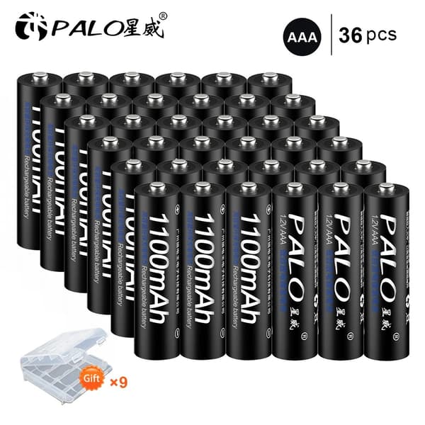 PALO AAA Genopladelige Batterier, 1100mAh Kapacitet, Pakke med 36,1,2V, 36AAA PCS
