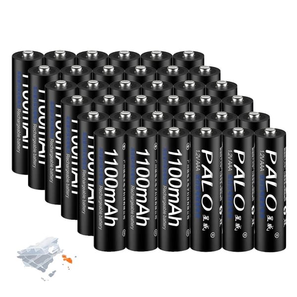 PALO AAA Genopladelige Batterier, 1100mAh Kapacitet, Pakke med 36,1,2V, 36AAA PCS