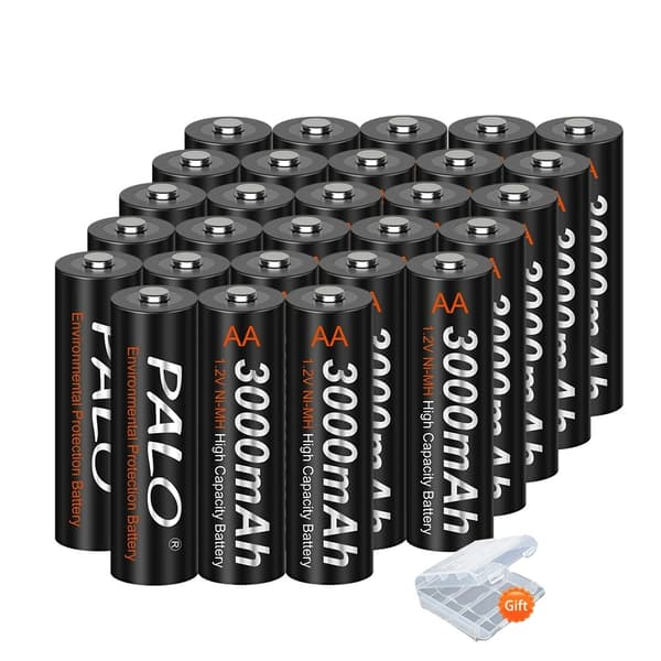 PALO AA Genopladelige Batterier, Høj Kapacitet 3000mAh, 1800 Opladningscykler,24 stk. AA-batterier 28pcs AA Battery