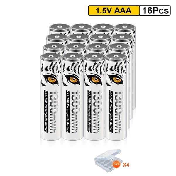 PALO 1.5V AAA Genopladeligt Batteri, 1300mWh Kapacitet, Letvægtsdesign,12STK AAA