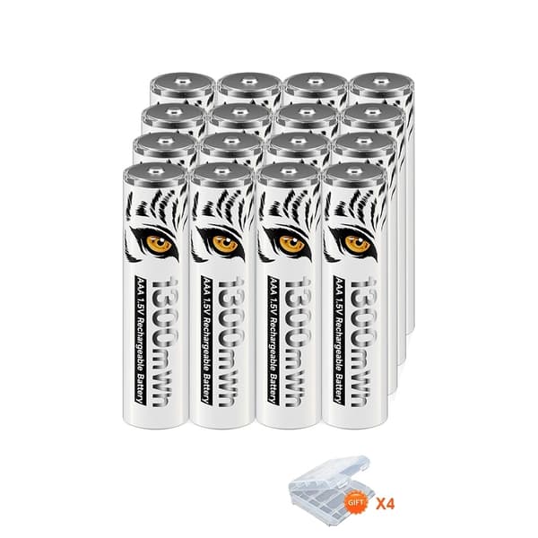 PALO 1.5V AAA Genopladeligt Batteri, 1300mWh Kapacitet, Letvægtsdesign,12STK AAA