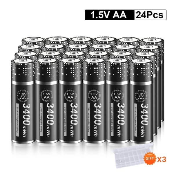 PALO 1.5V Li-ion AA Genopladeligt Batteri, 3400 mWh Kapacitet, Alsidigt til Elektronik,16 STK, 1,5V